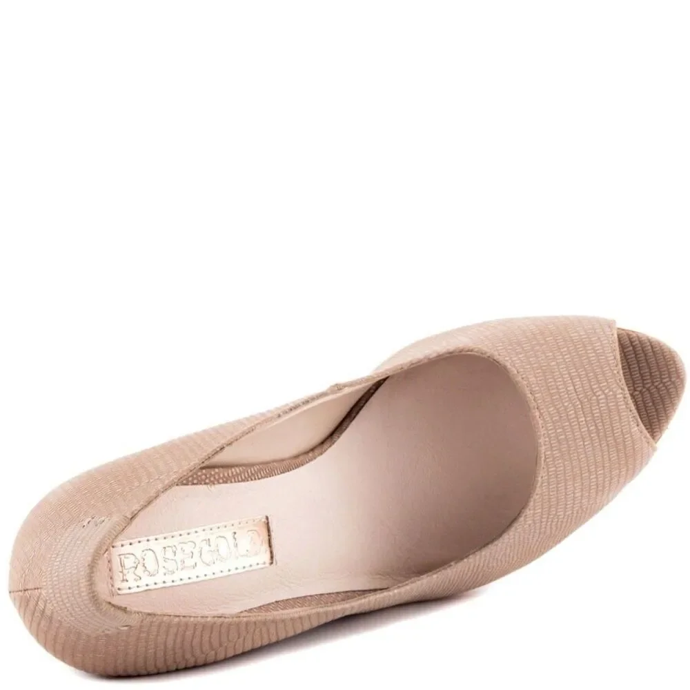 NWOB Rosegold Lyam Textured Platform Pump
